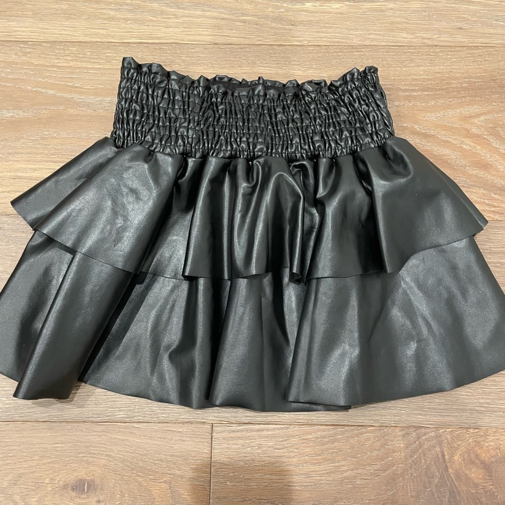 Flowers by Zoe leather skirt